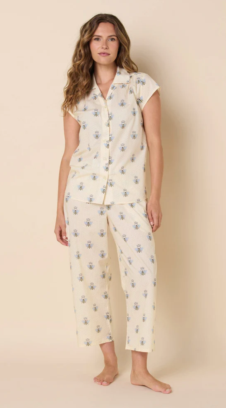PAJAMA CAPRI SET QUEEN BEE HONEY LUXE PIMA