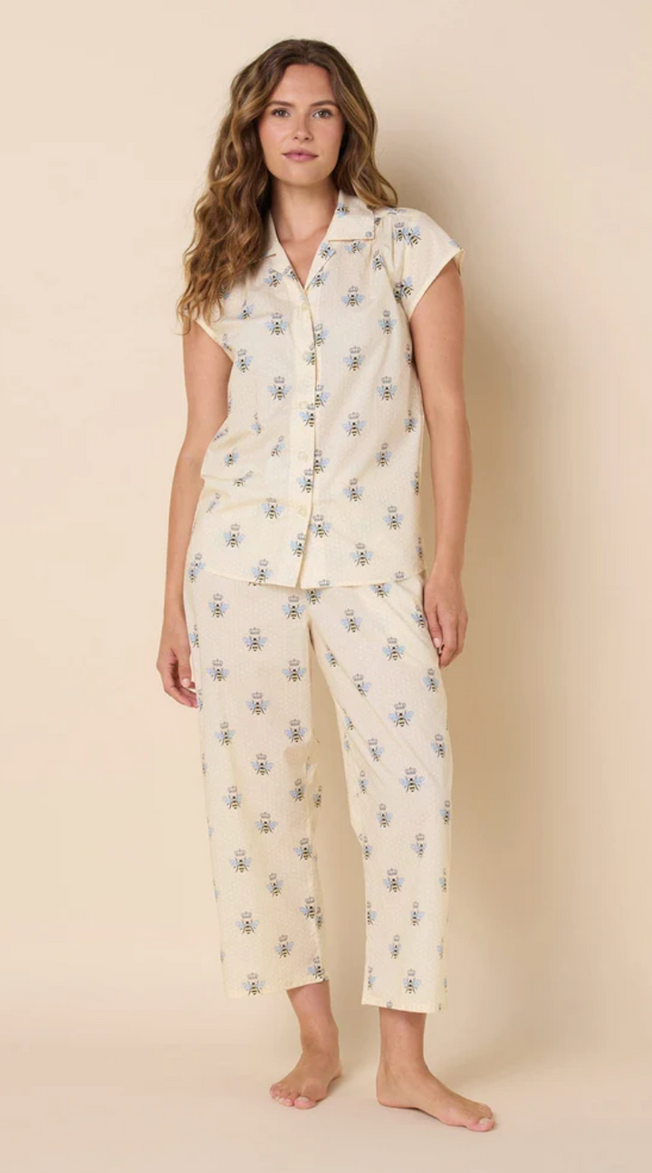 PAJAMA CAPRI SET QUEEN BEE HONEY LUXE PIMA