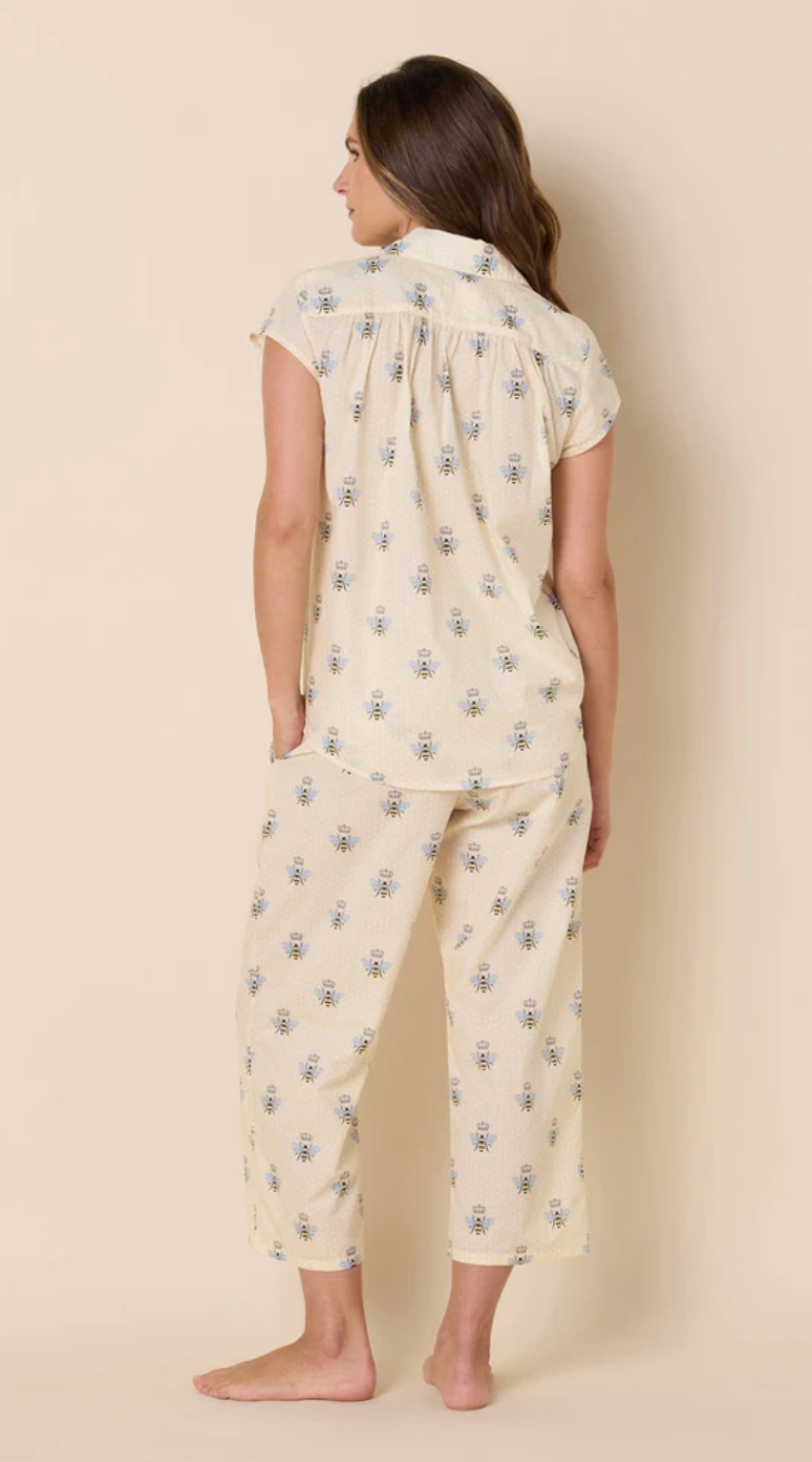 PAJAMA CAPRI SET QUEEN BEE HONEY LUXE PIMA