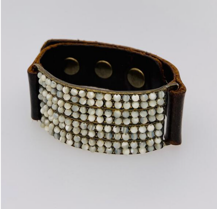 BRACELET 8 ROW ID LEATHER