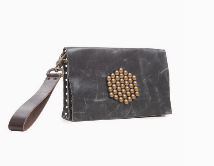 CLUTCH LEATHER STUDDED WRISTLET