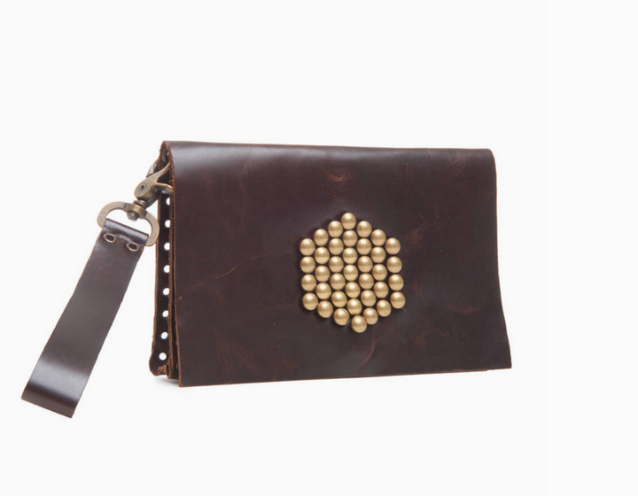CLUTCH LEATHER STUDDED WRISTLET