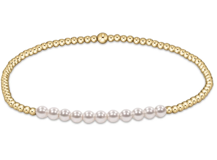 BRACELET GOLD BLISS 2MM BEAD PEARL