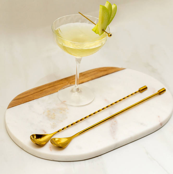 S/2 BAR SPOONS GOLD #77537