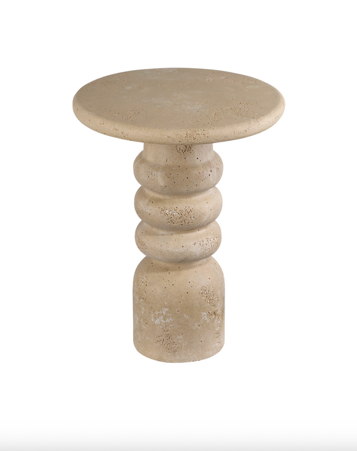 TABLE SIDE BEIGE CONCRETE ROUND