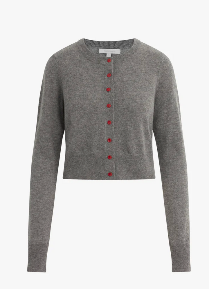 CARDIGAN CROPPED DARK CHARCOAL GREY