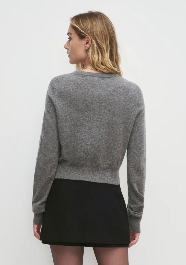 CARDIGAN CROPPED DARK CHARCOAL GREY