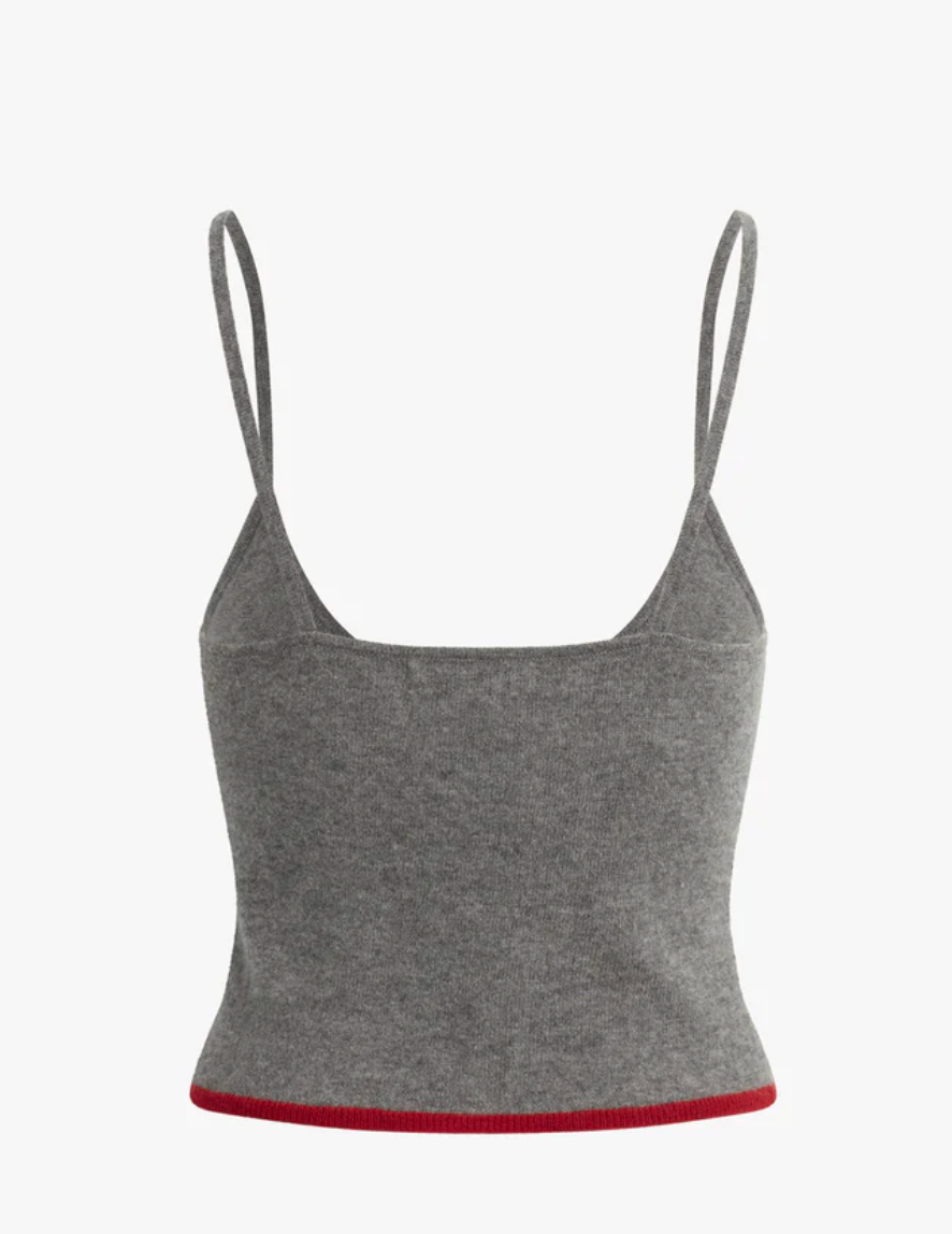 CAMI CROPPED  DARK CHARCOAL GREY