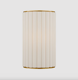 SCONCE ANTIQUE BRASS W/ LINEN