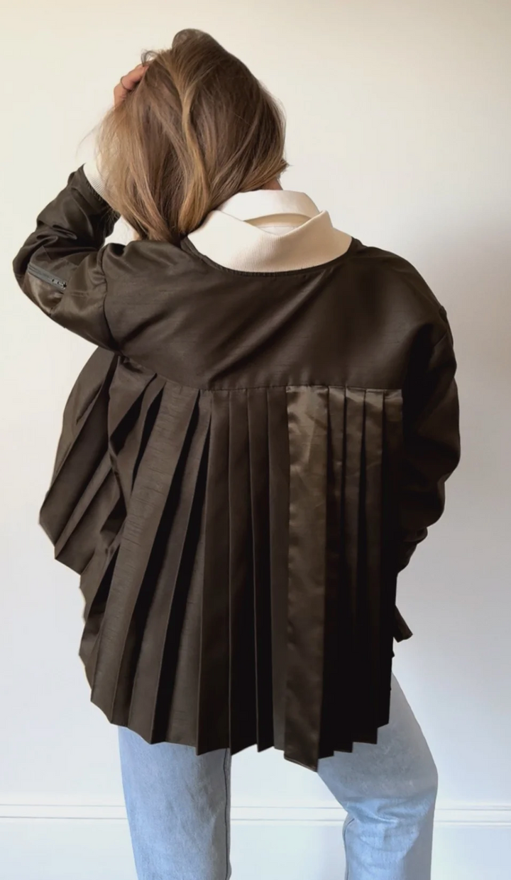 JACKET PLEATED BOMBER KELP