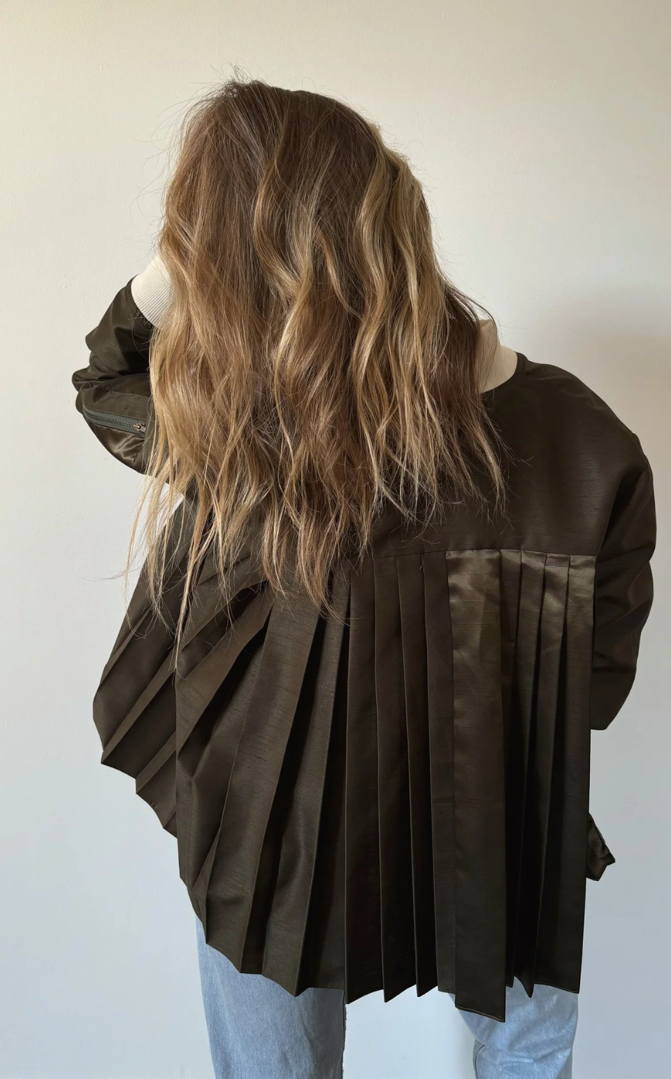 JACKET PLEATED BOMBER KELP
