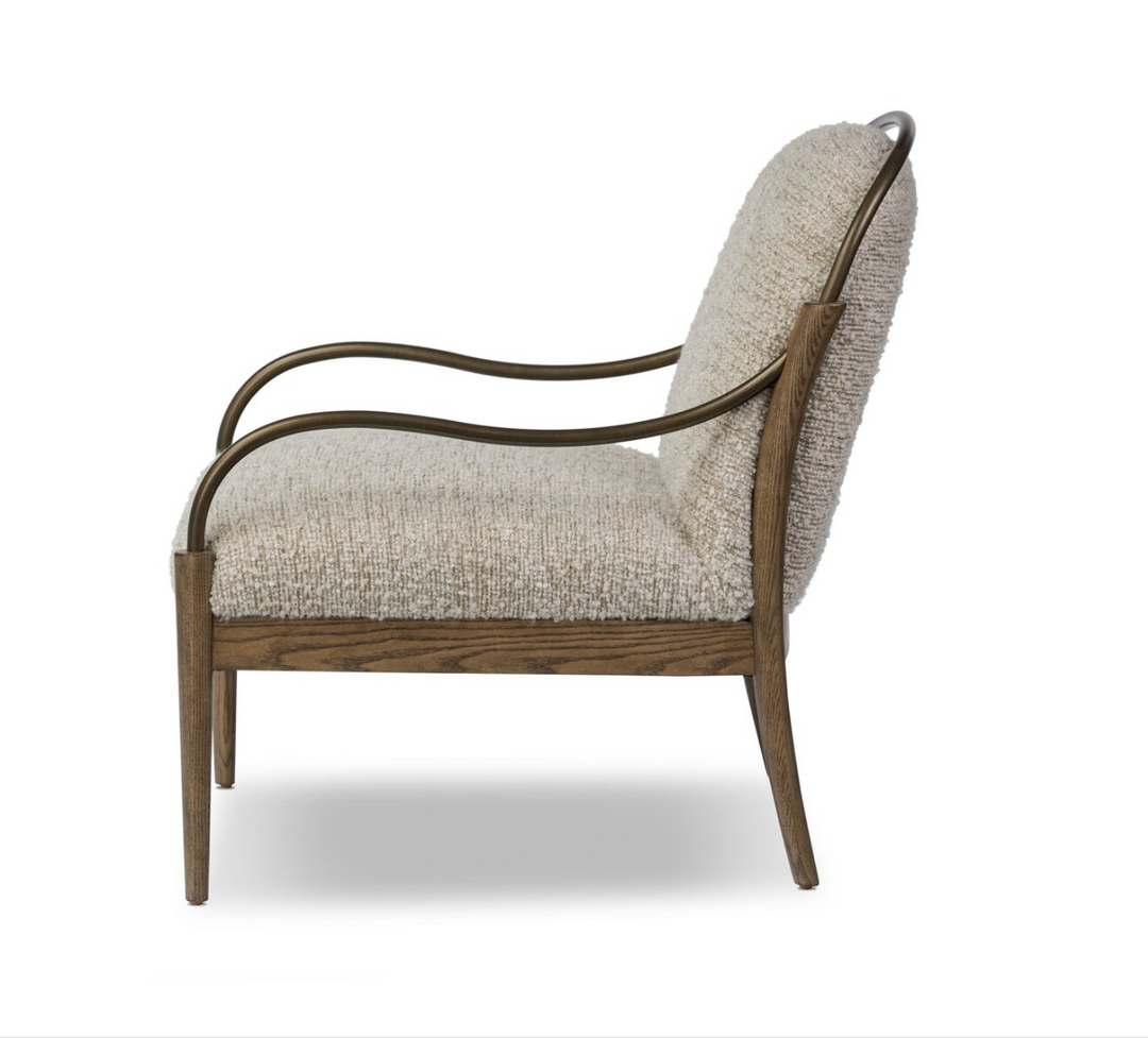 CHAIR ARM IN BOUCLE STONE