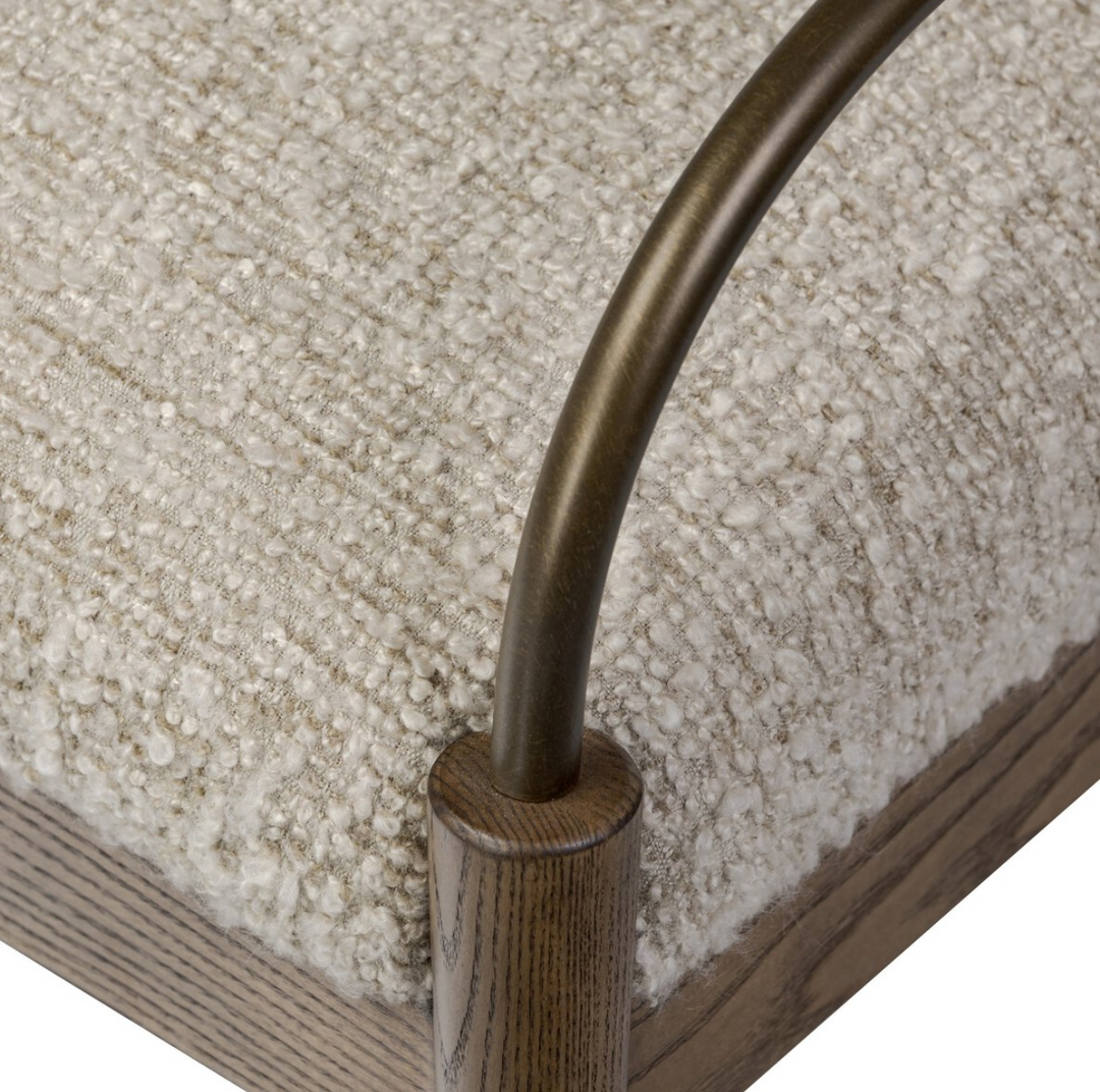 CHAIR ARM IN BOUCLE STONE