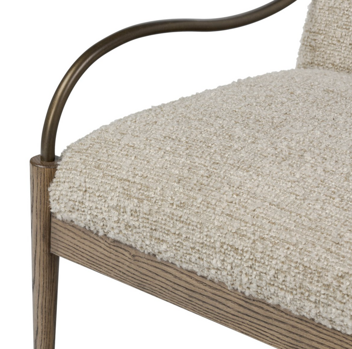 CHAIR ARM IN BOUCLE STONE