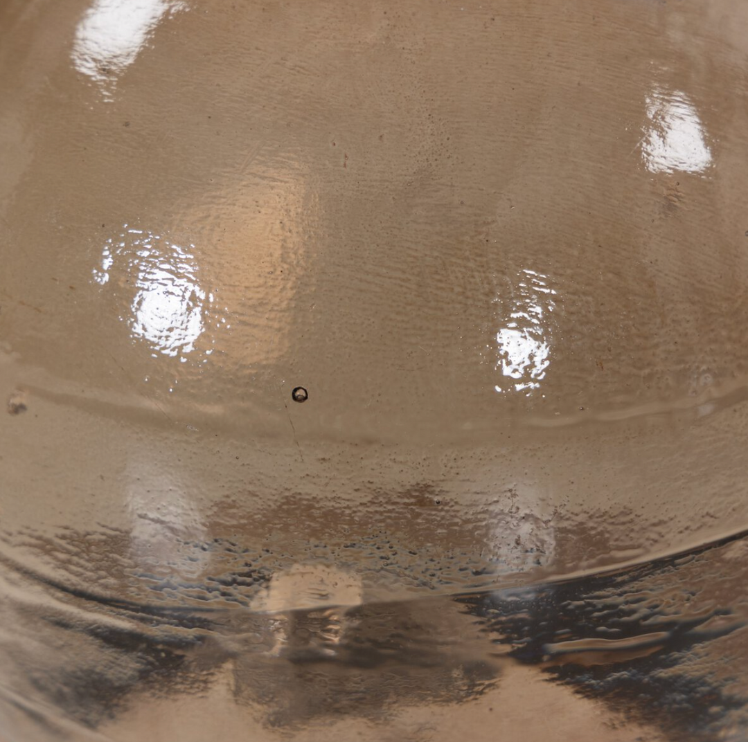 END TABLE SMOKED BROWN CAST GLASS