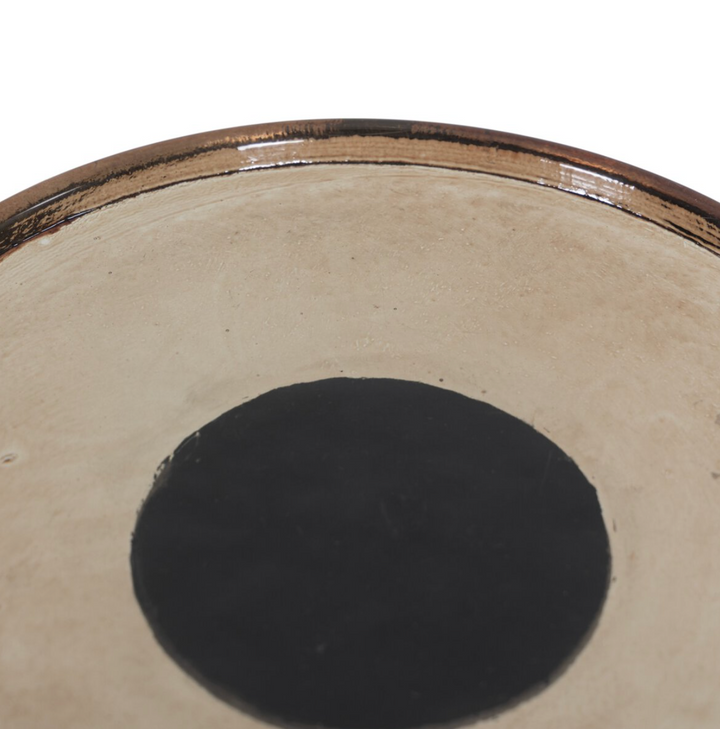 END TABLE SMOKED BROWN CAST GLASS