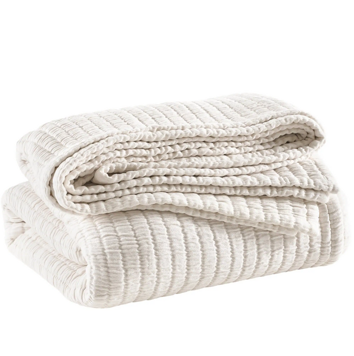 KING COVERLET BOYFRIEND MATELASSE IVORY