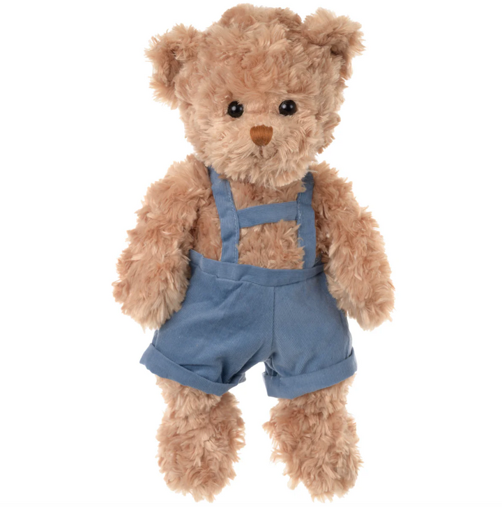 TOY PLUSH BEAR OVERALL DENIM BLUE