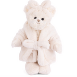 TOY PLUSH BEAR GIRL ROBE & SLIPPERS