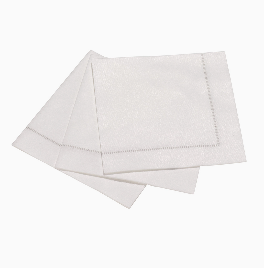 NAPKINS PAPER SILVER GREY HEMSTITCH
