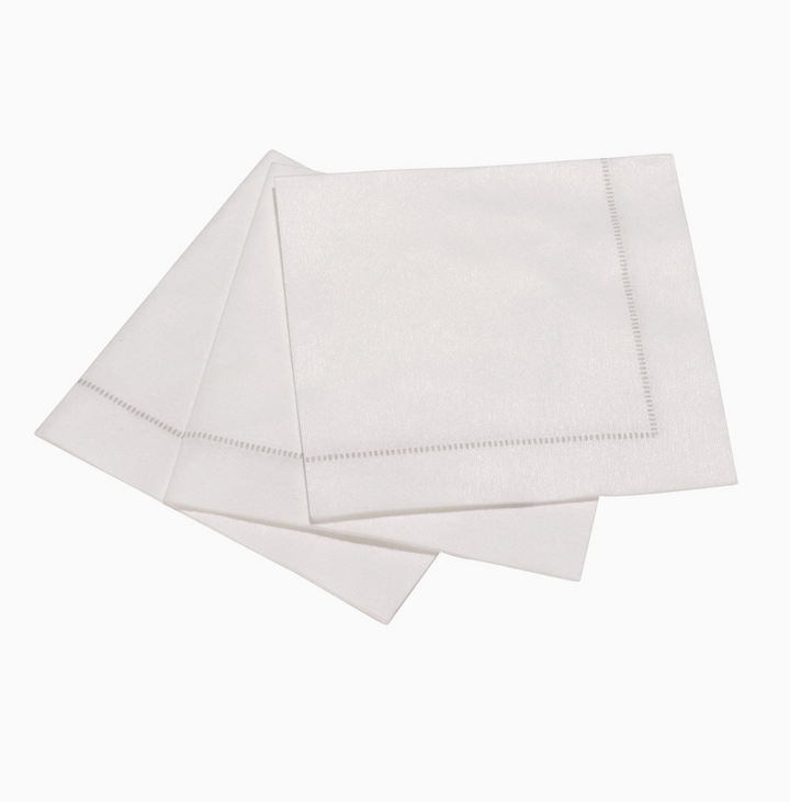NAPKINS PAPER SILVER GREY HEMSTITCH