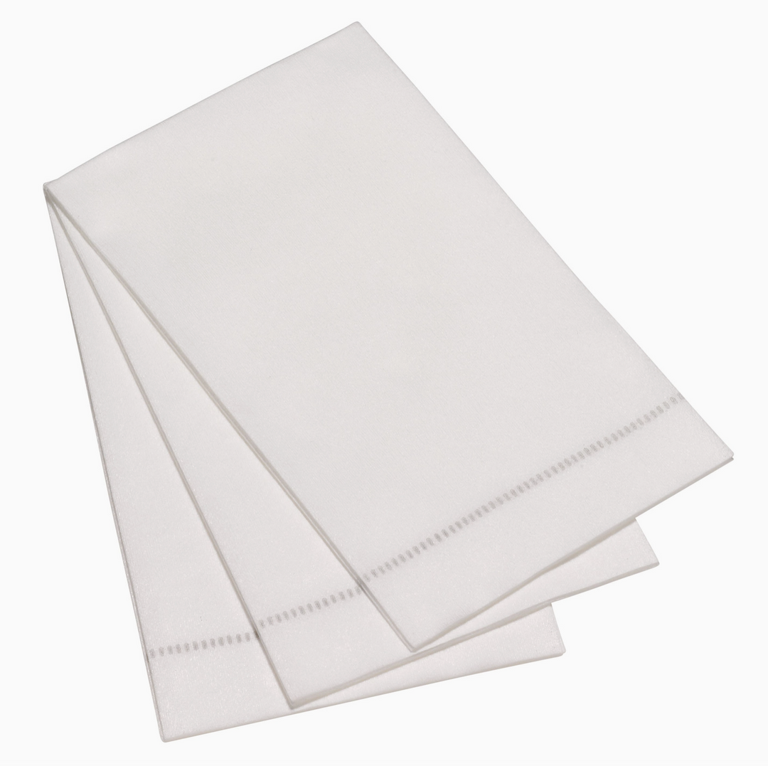 NAPKINS PAPER SILVER GREY HEMSTITCH