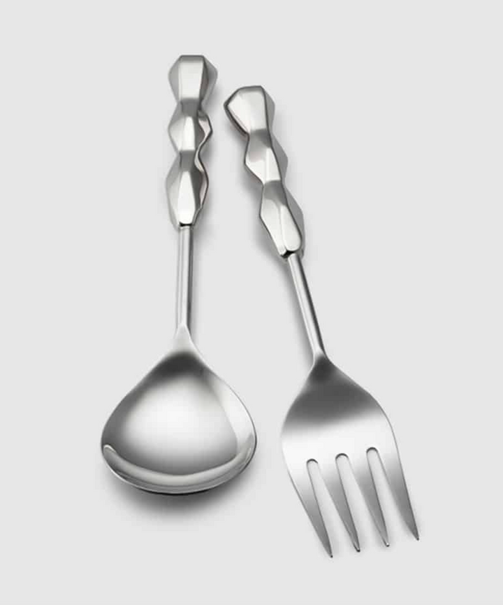 SALAD SERVING SET GEOMETRIC 11"