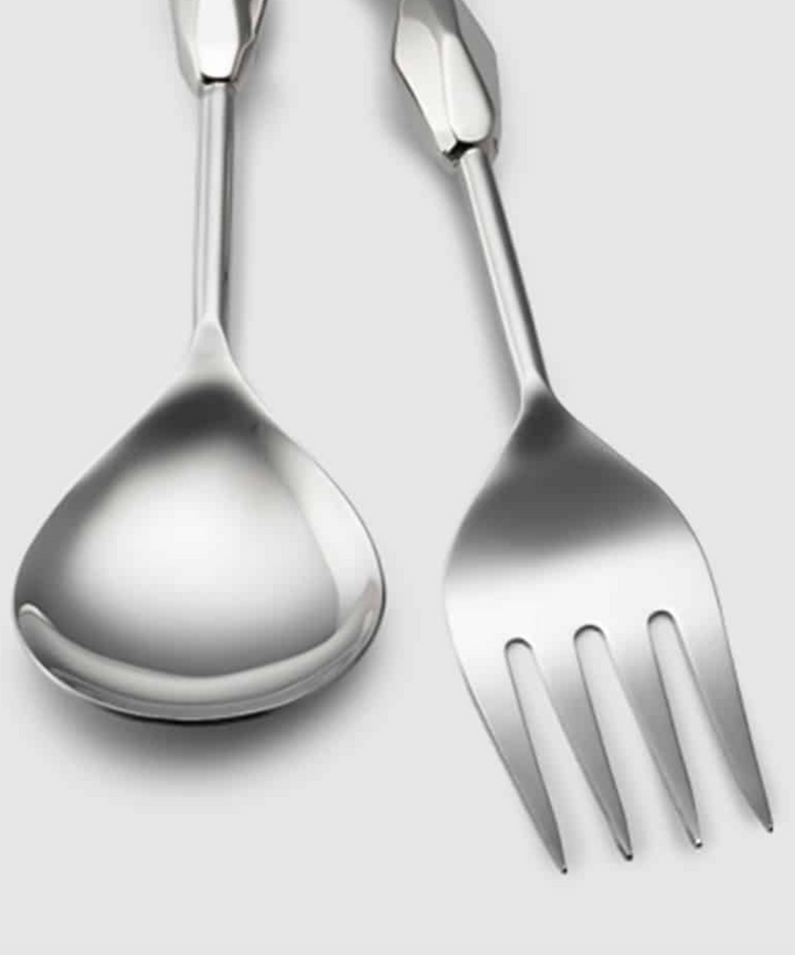 SALAD SERVING SET GEOMETRIC 11"