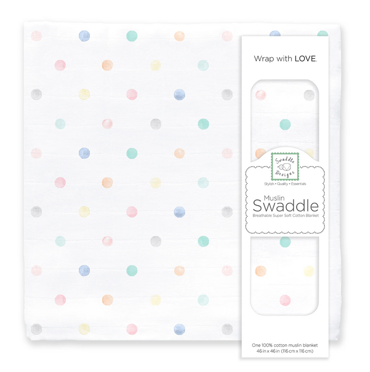 BLANKET MUSLIN WATERCOLOR DOTS