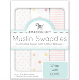 BLANKET MUSLIN PINK PARTY S/3
