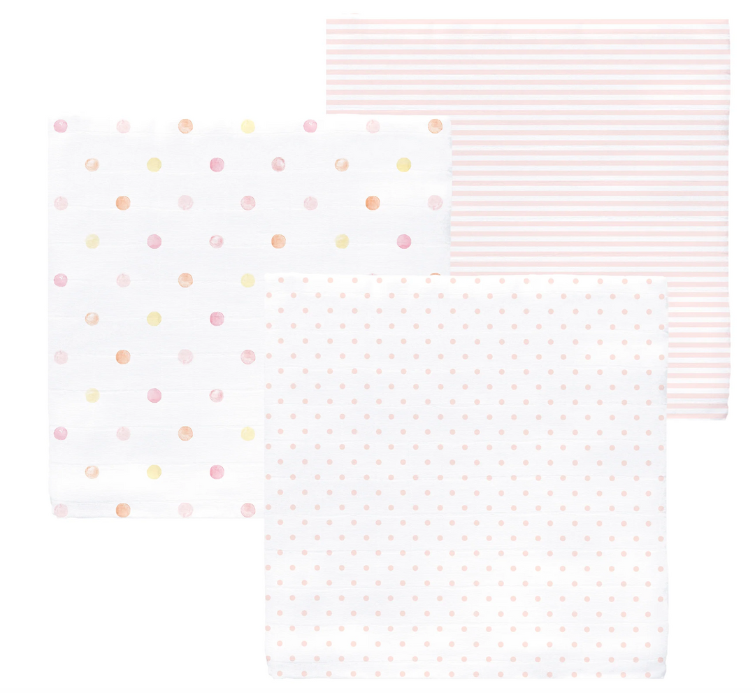 BLANKET MUSLIN PINK PARTY S/3