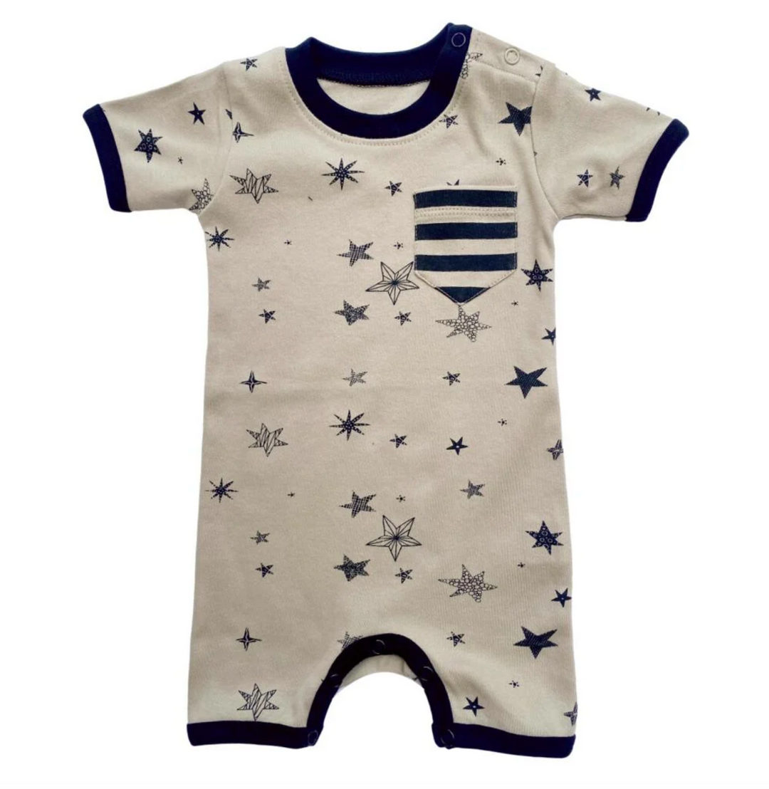 ROMPER SHORT SLEEVE COSMIC STARS