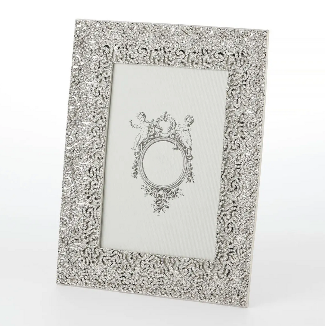 FRAME SILVER CLEAR PAVE EUROPEAN CRYSTALS