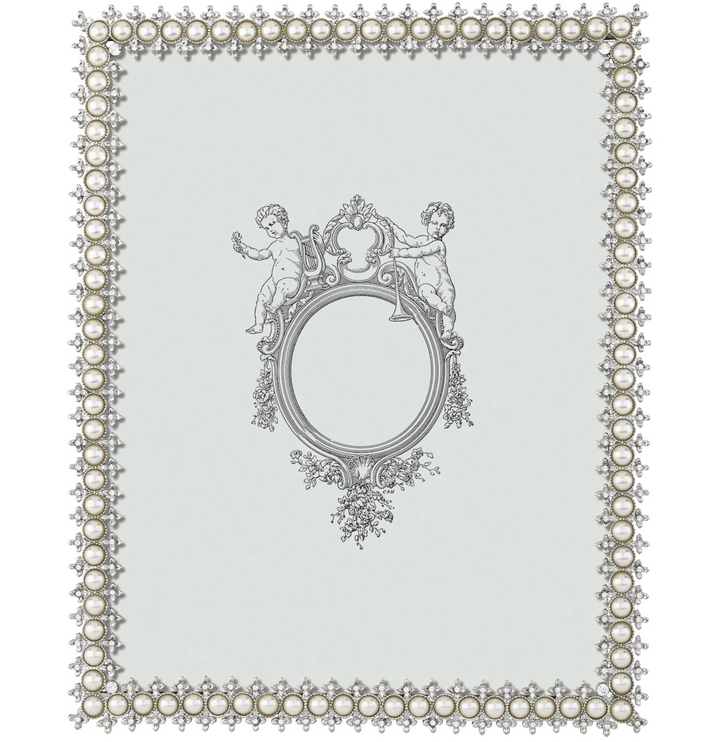 PHOTO FRAME CRYSTAL&PEARL SILVER