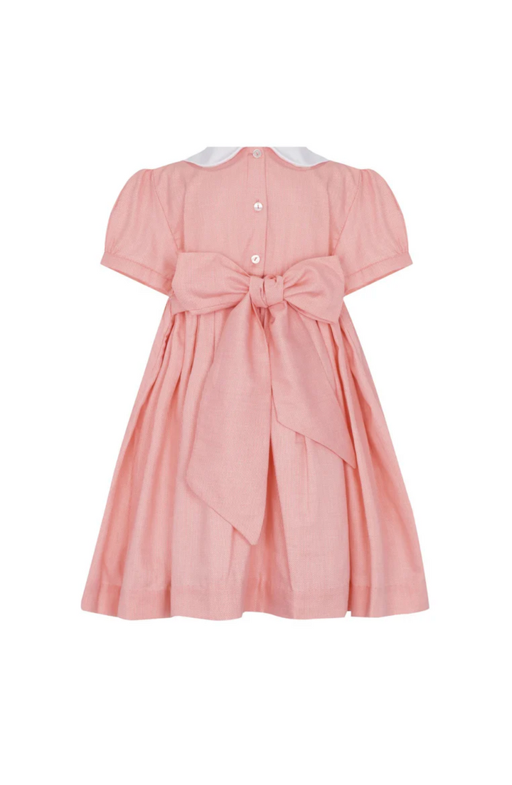 BABY DRESS SMOCKED CORAL