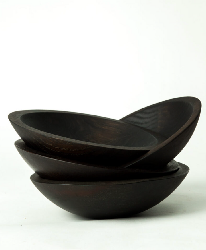BOWL EBONIZED OAK ROUND