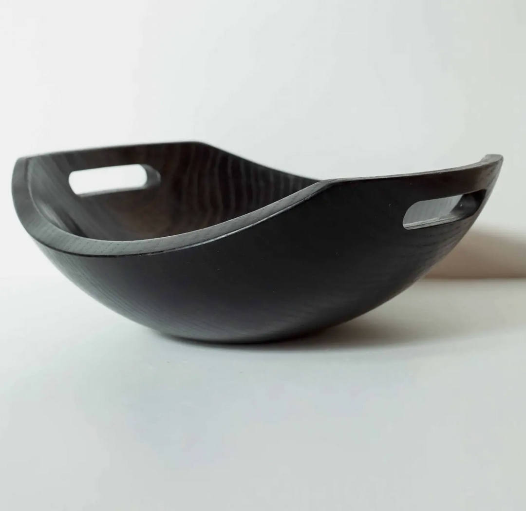 BOWL EBONIZED OAK W/ HANDLES