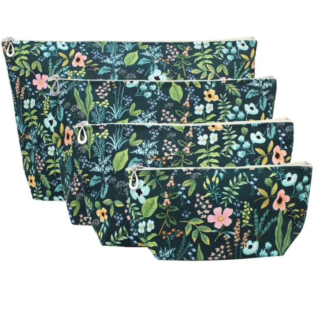 COSMETIC BAG NAVY FLOWER STUDY