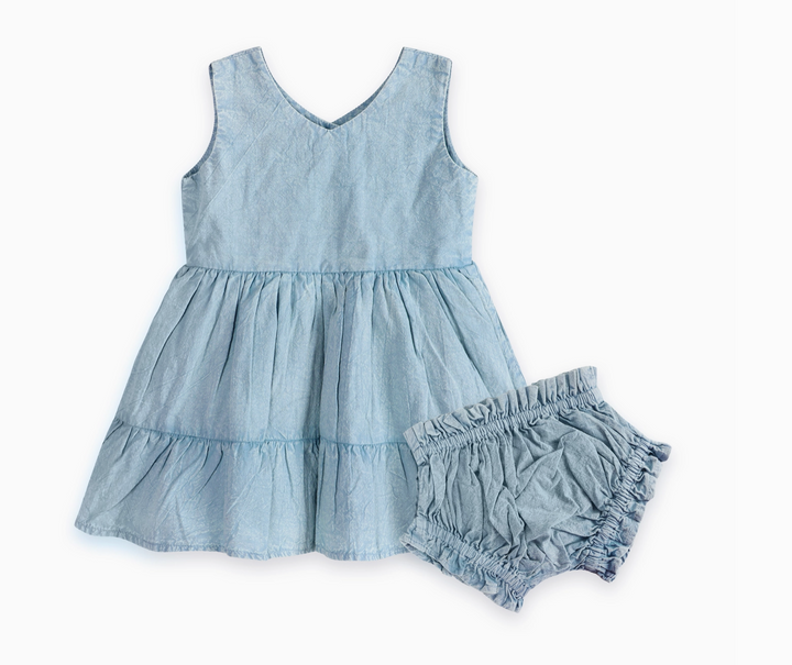 BABY DRESS & BLOOMER ZEN BLUE