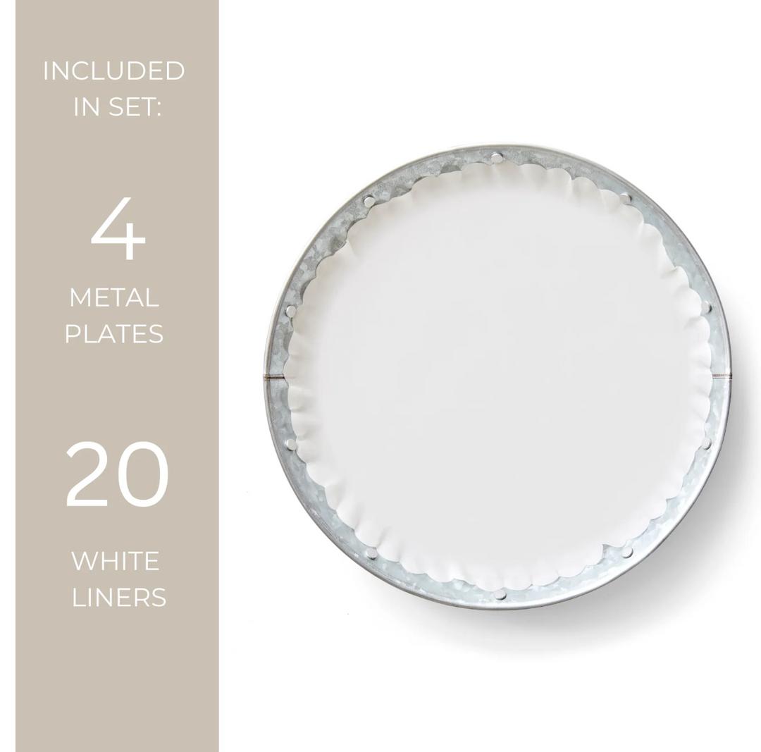 BOXED PLATES METAL GALVANIZED S/4