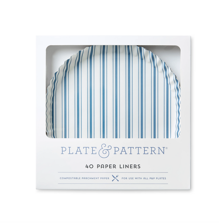 LINERS (PLATE) BLUE STRIPES SET/40