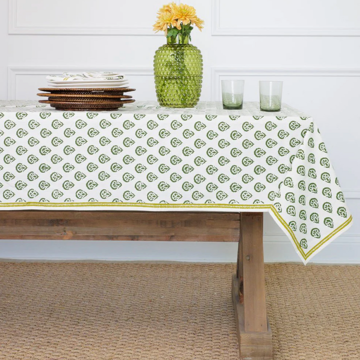 TABLECLOTH CARNATION HUNTER GREEN