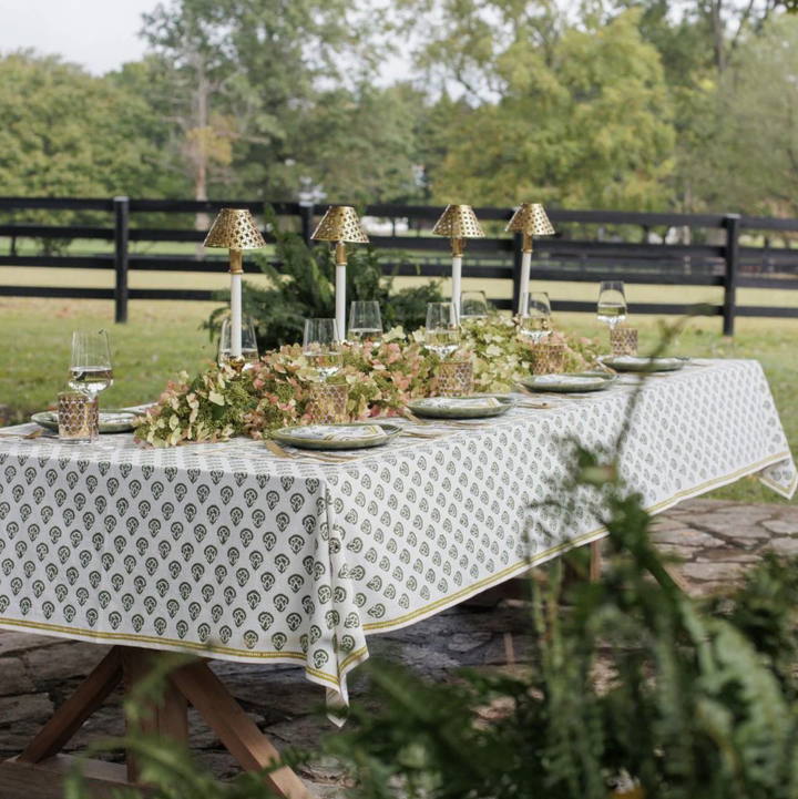TABLECLOTH CARNATION HUNTER GREEN