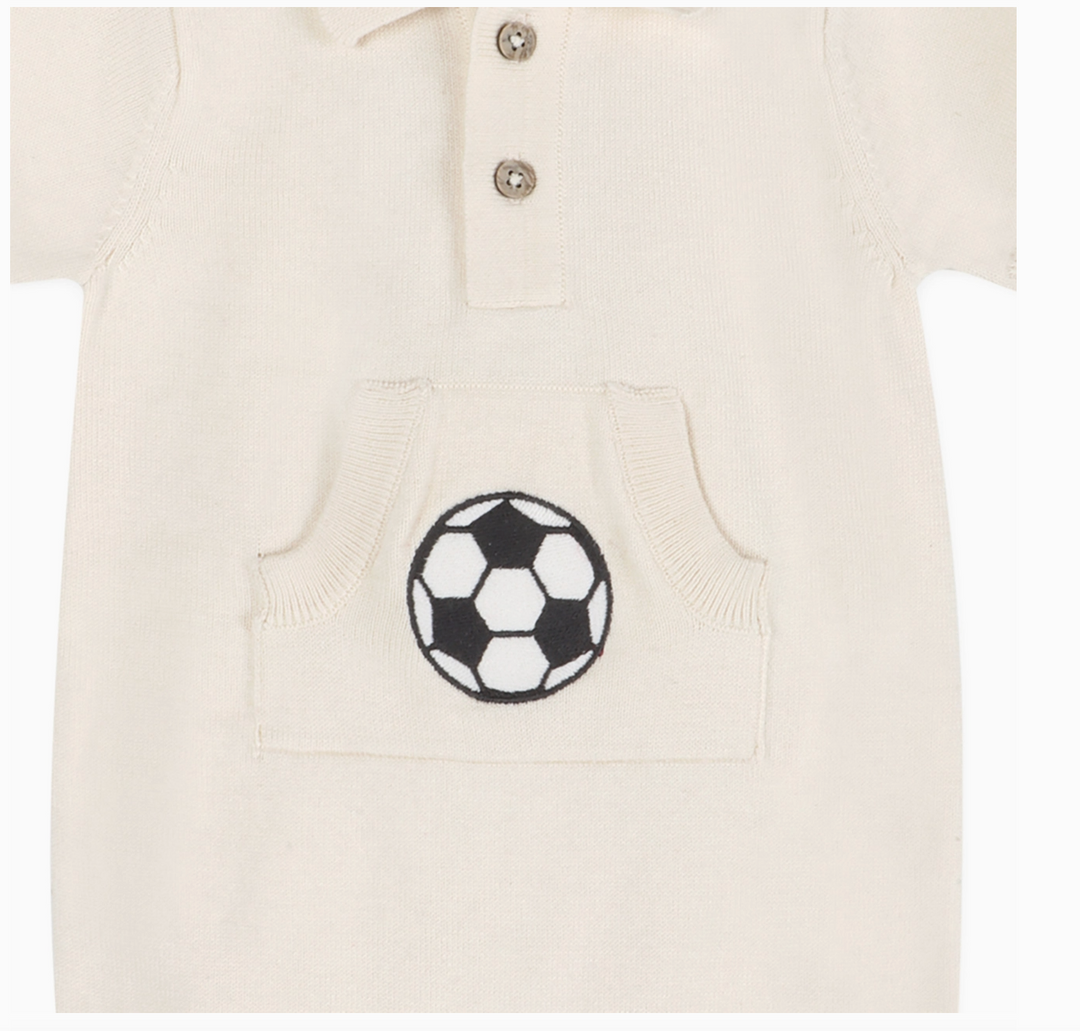 ROMPER KNIT SOCCER APPLIQUE