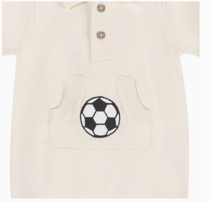 ROMPER KNIT SOCCER APPLIQUE