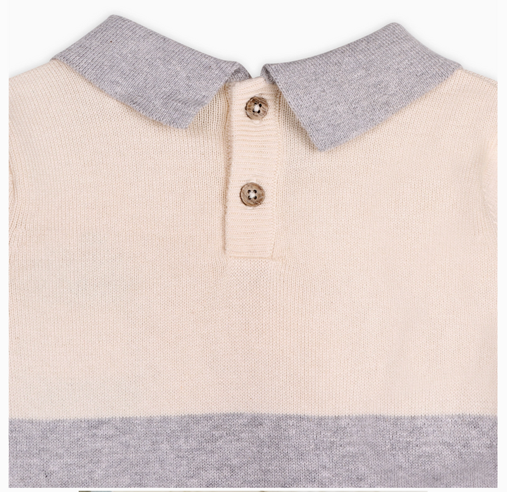 PULLOVER APPLIQUE TEDDY BEAR CUDDLY W/ COLLAR