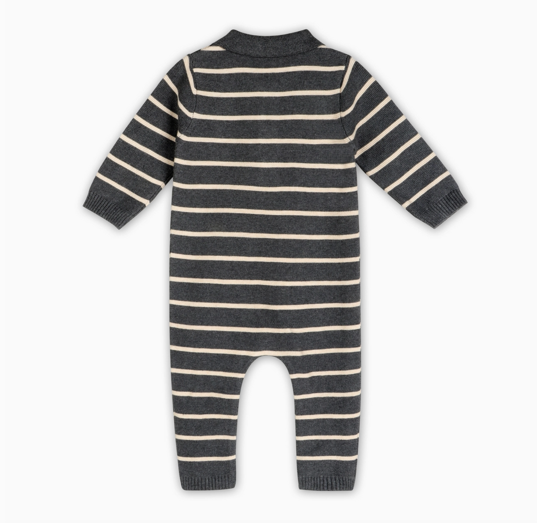 JUMPSUIT BEAR FACE STRIPE & COLLAR