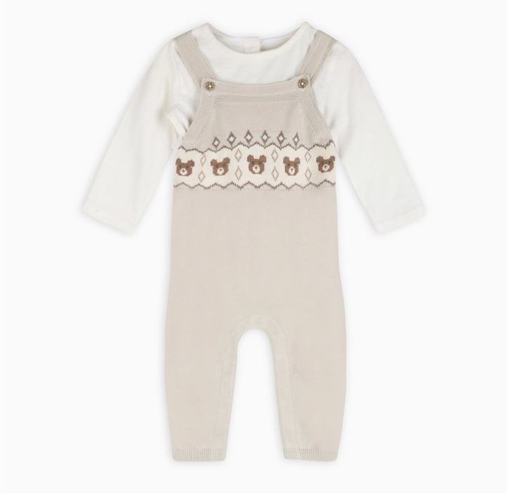 S/2 OVERALL KNIT BEAR FAIR