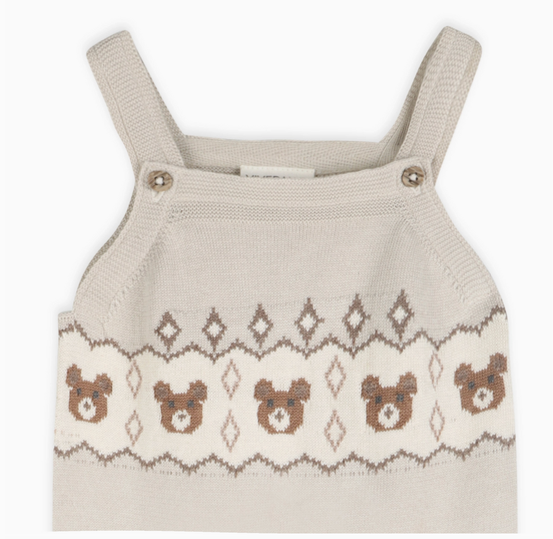 S/2 OVERALL KNIT BEAR FAIR