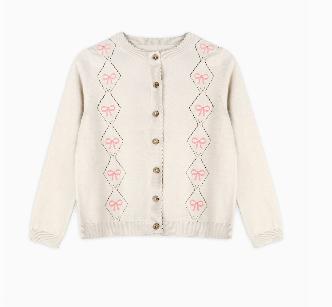 CARDIGAN WOMEN'S POINTELLE EVIE BOW